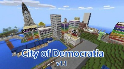 Карта для Майнкрафт ПЕ Город Демократии